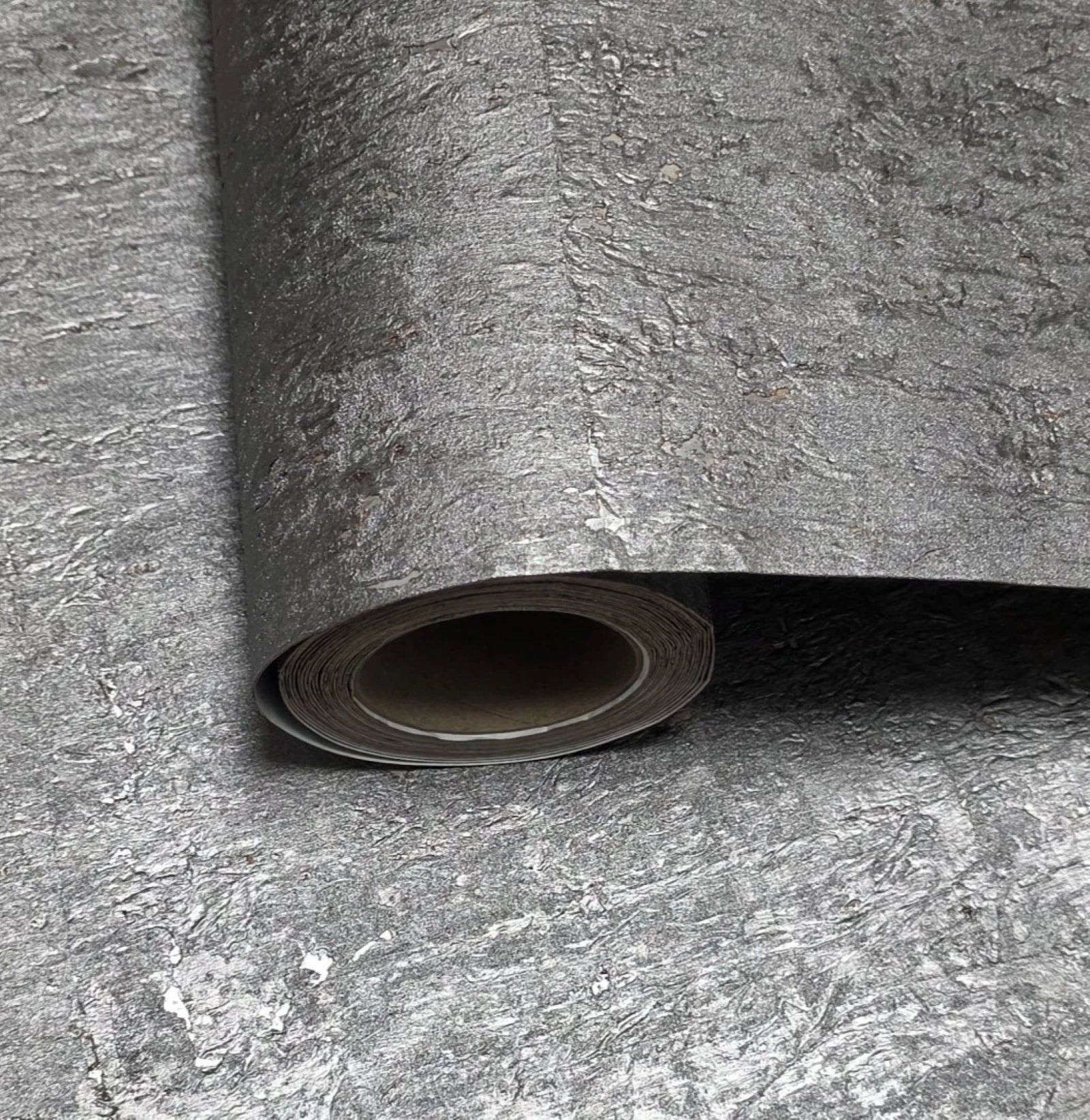 WM042KCS Real Natural cork gray platinum silver metallic foil textured modern Wallpaper