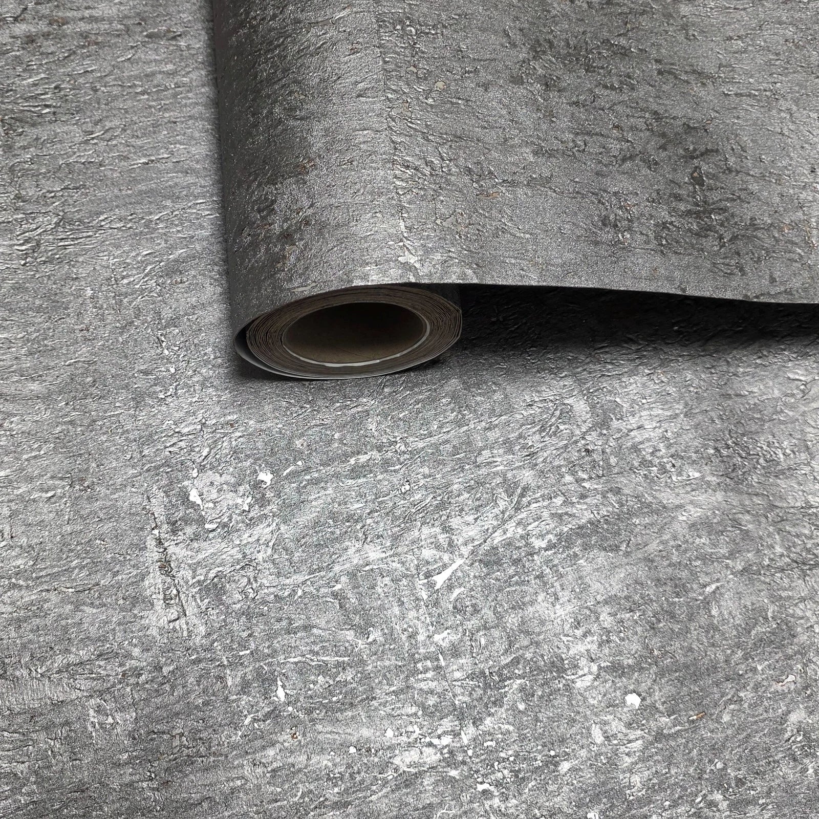 WM042KCS Real Natural cork gray platinum silver metallic foil textured modern Wallpaper