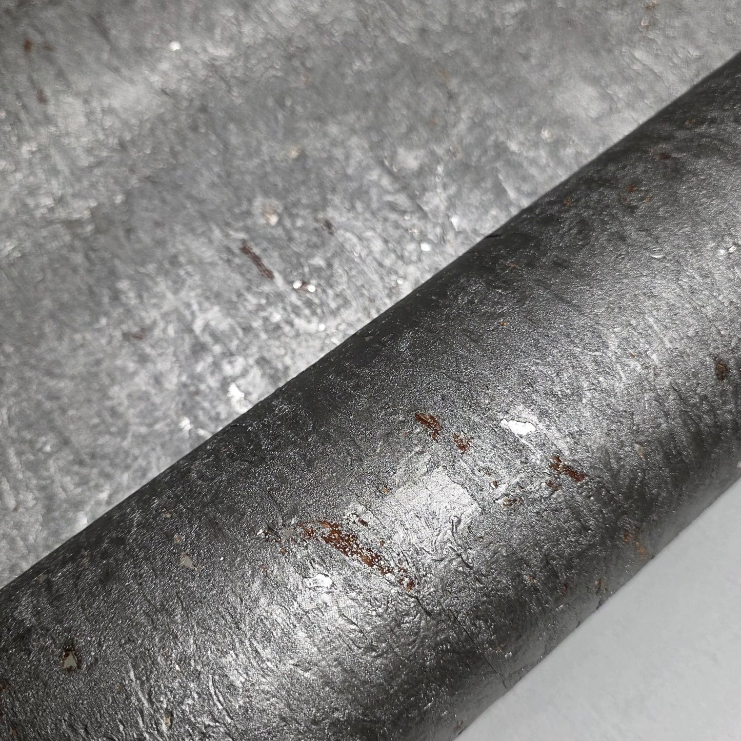 WM042KCS Real Natural cork gray platinum silver metallic foil textured modern Wallpaper