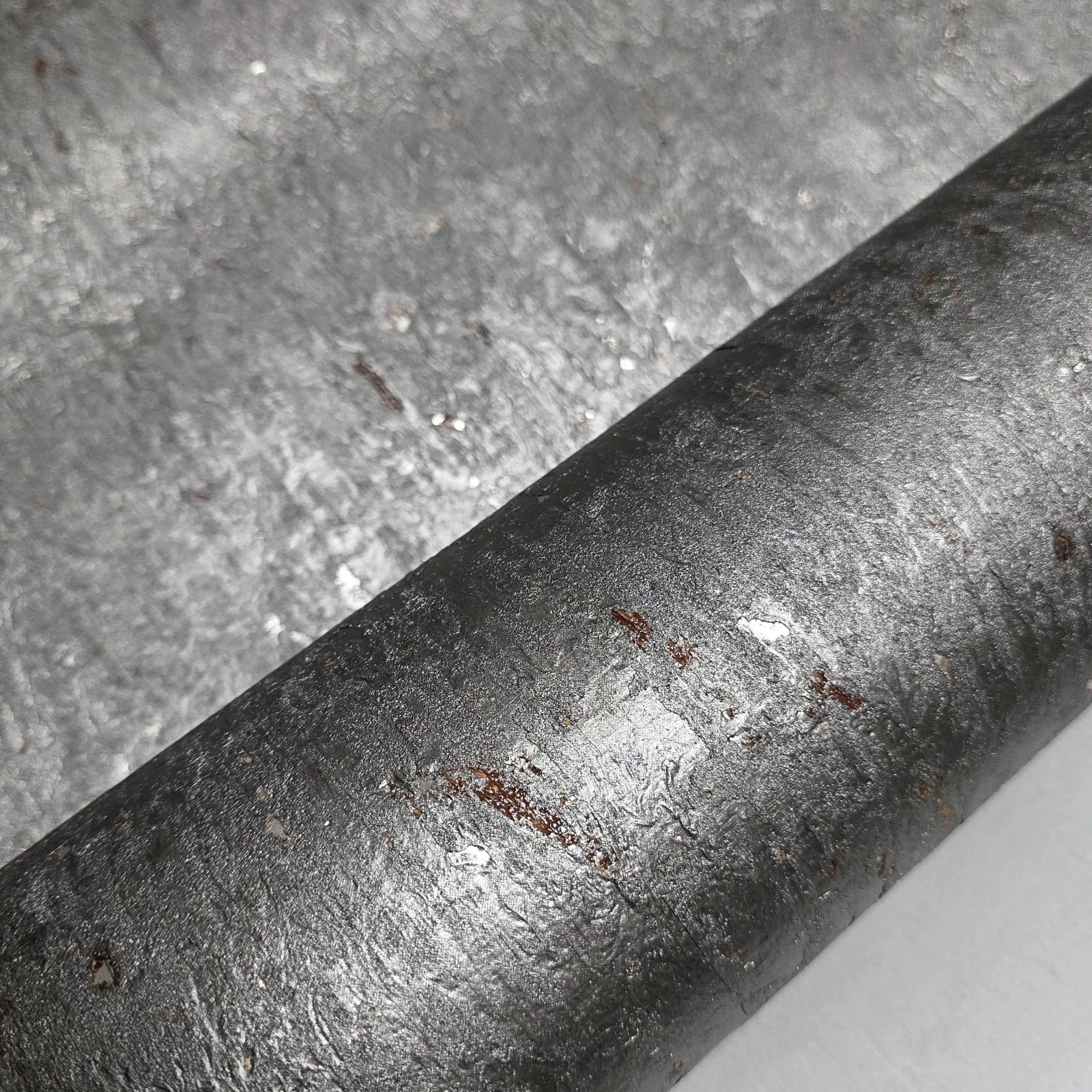 WM042KCS Real Natural cork gray platinum silver metallic foil textured modern Wallpaper