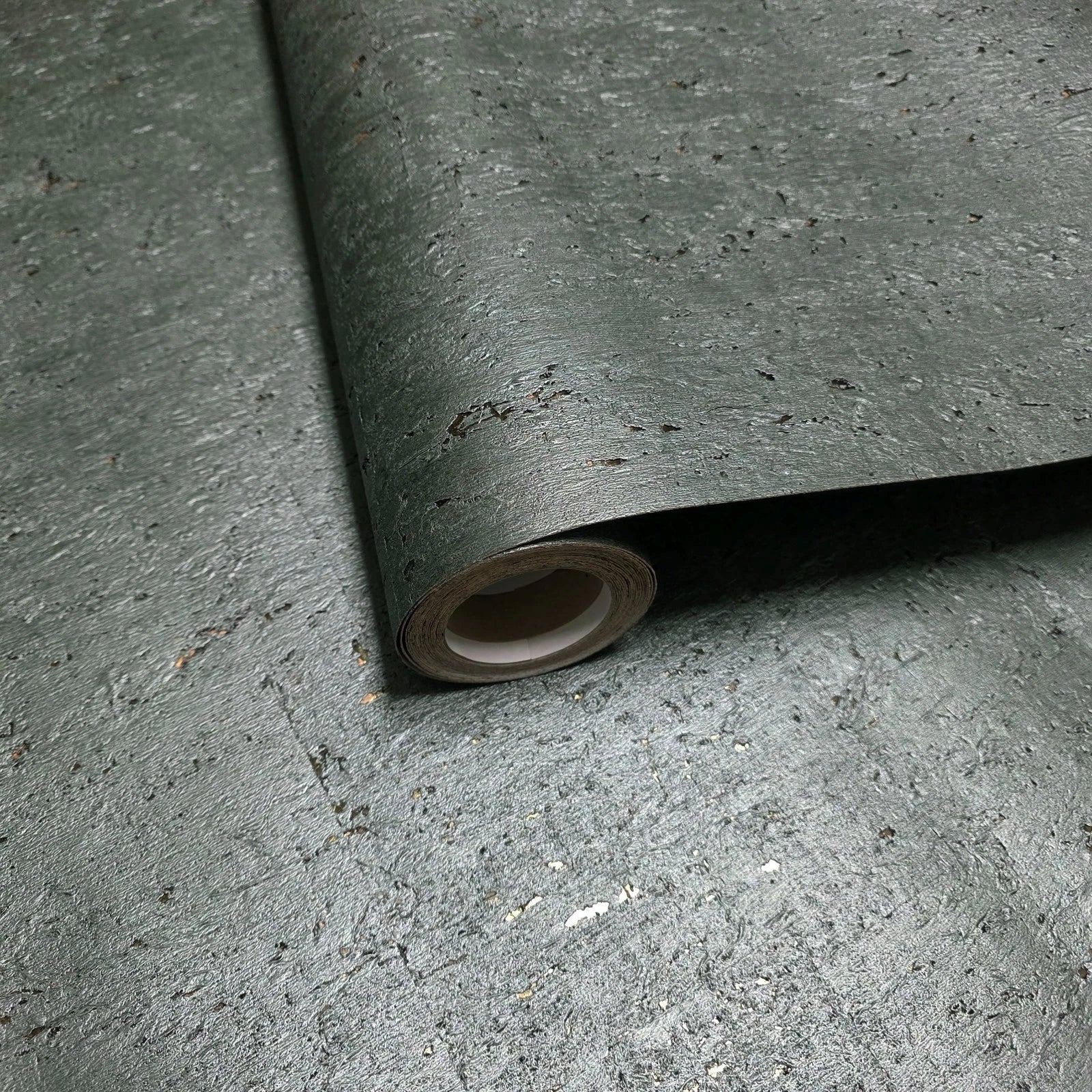 WM043KCG Real Natural cork ash light gray metallic brass gold foil textured eco Wallpaper