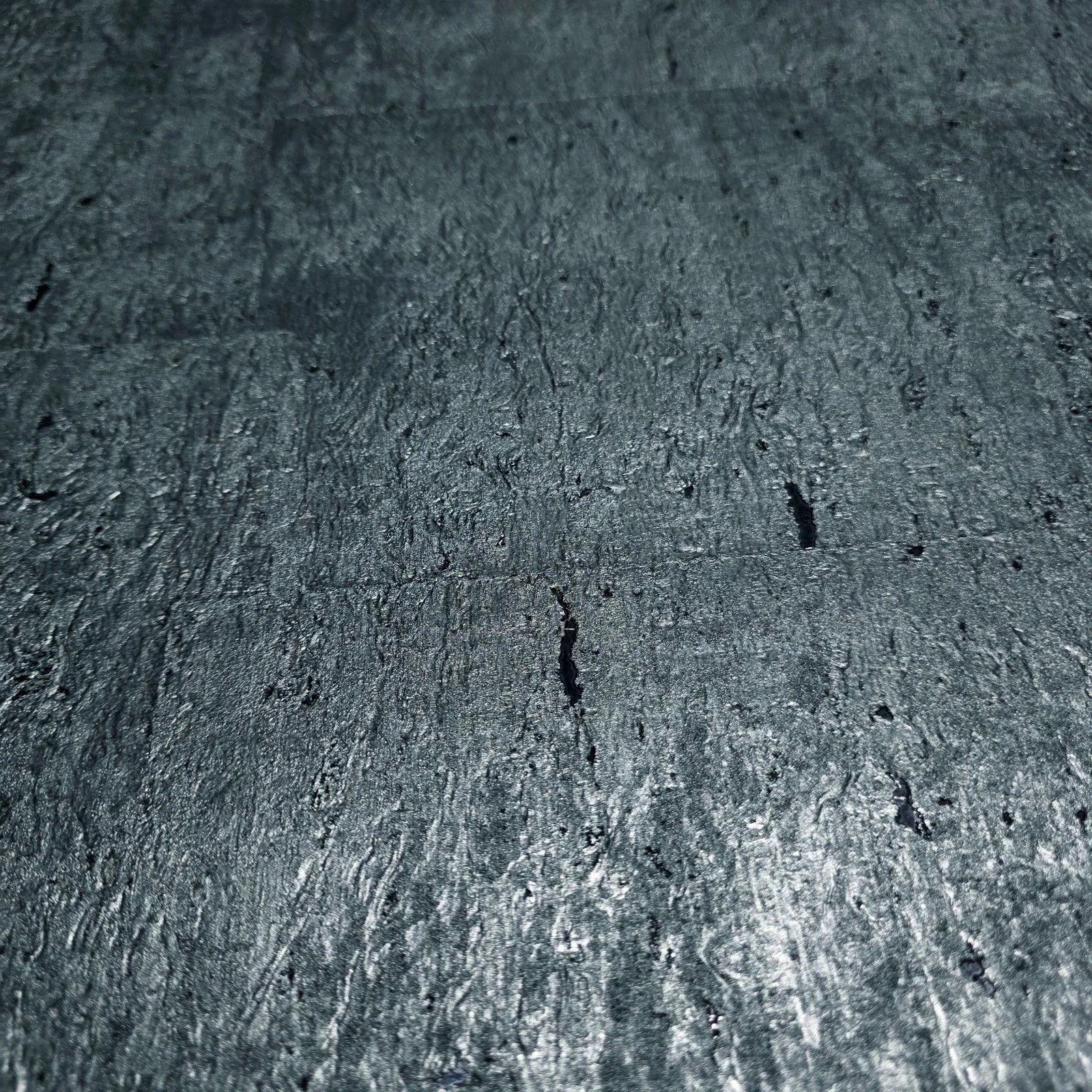 WM045KCG Real Natural cork deep steel slate blue gray silver metallic textured Wallpaper