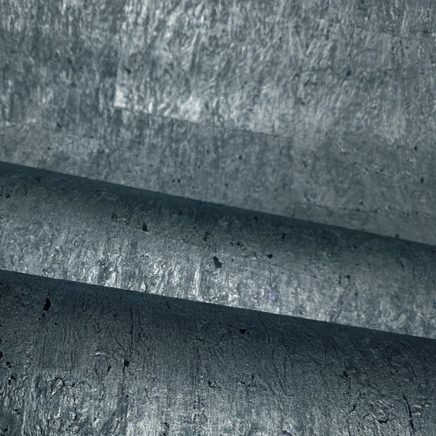 WM045KCG Real Natural cork deep steel slate blue gray silver metallic textured Wallpaper