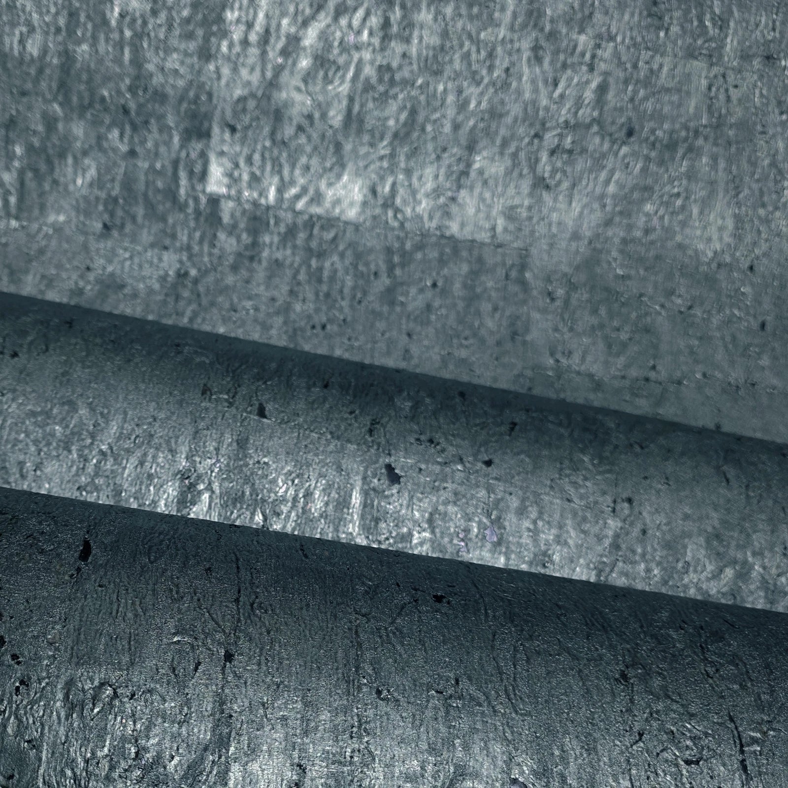WM045KCG Real Natural cork deep steel slate blue gray silver metallic textured Wallpaper
