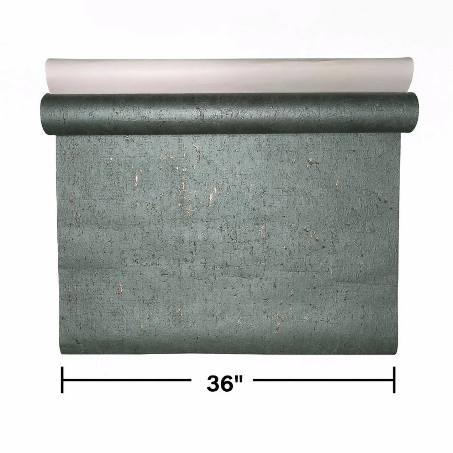 WM047KCG Real Natural cork moss green - gray metallic gold foil textured modern Wallpaper
