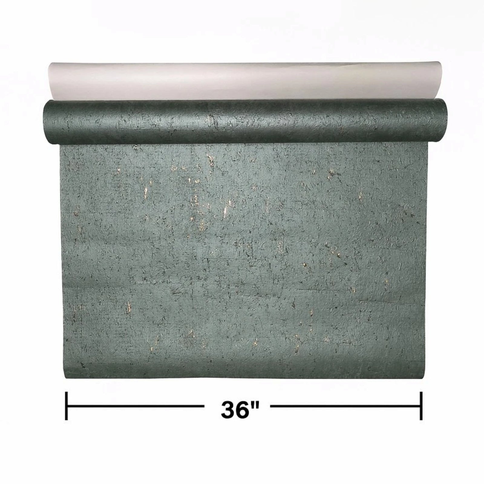 WM047KCG Real Natural cork moss green - gray metallic gold foil textured modern Wallpaper
