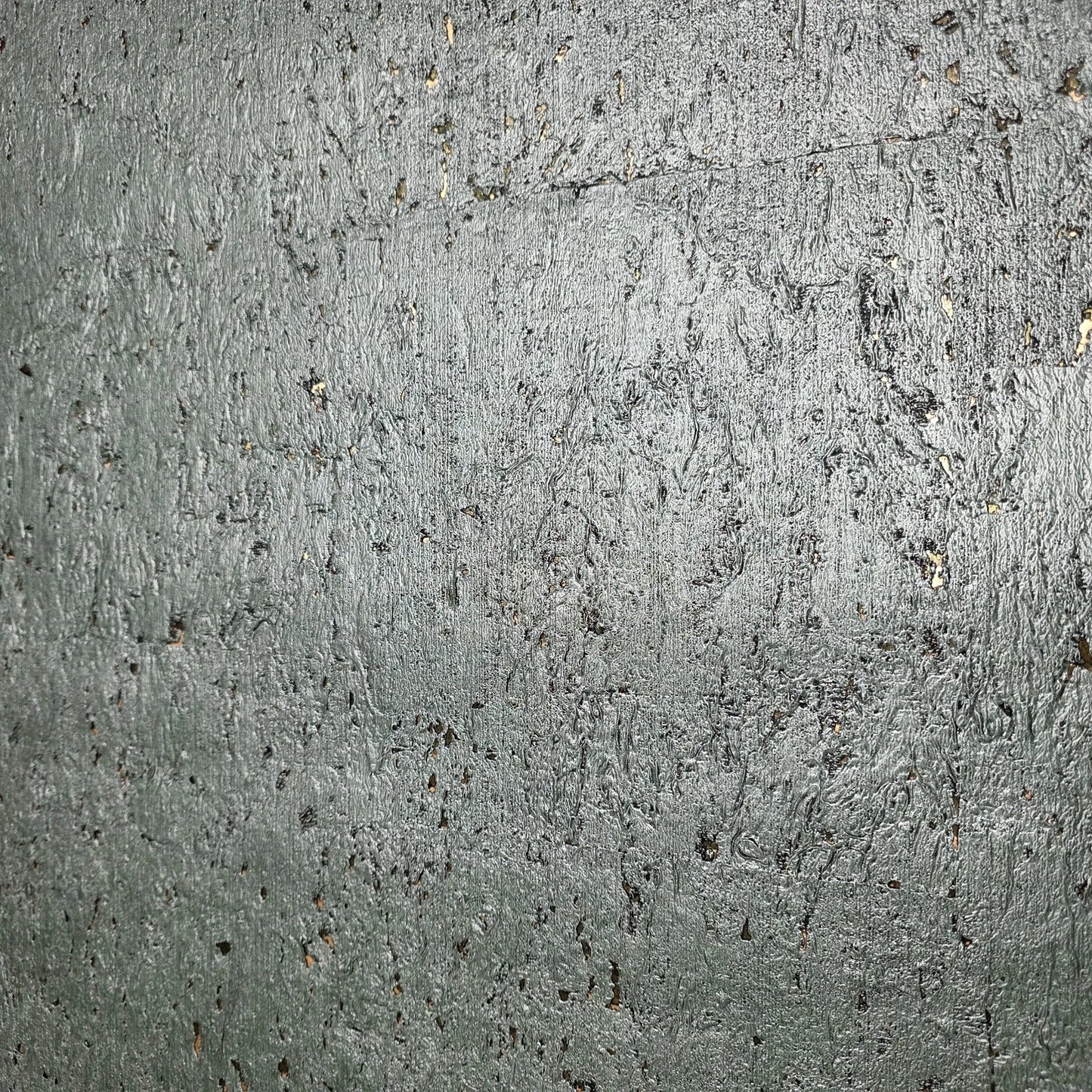 WM047KCG Real Natural cork moss green - gray metallic gold foil textured modern Wallpaper
