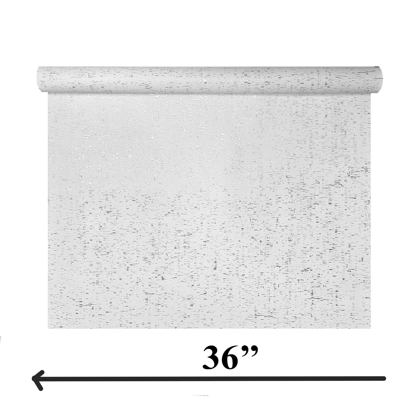 WM100001SMC Enhanced natural cork matte white silver metallic foil birch textured Wallpaper