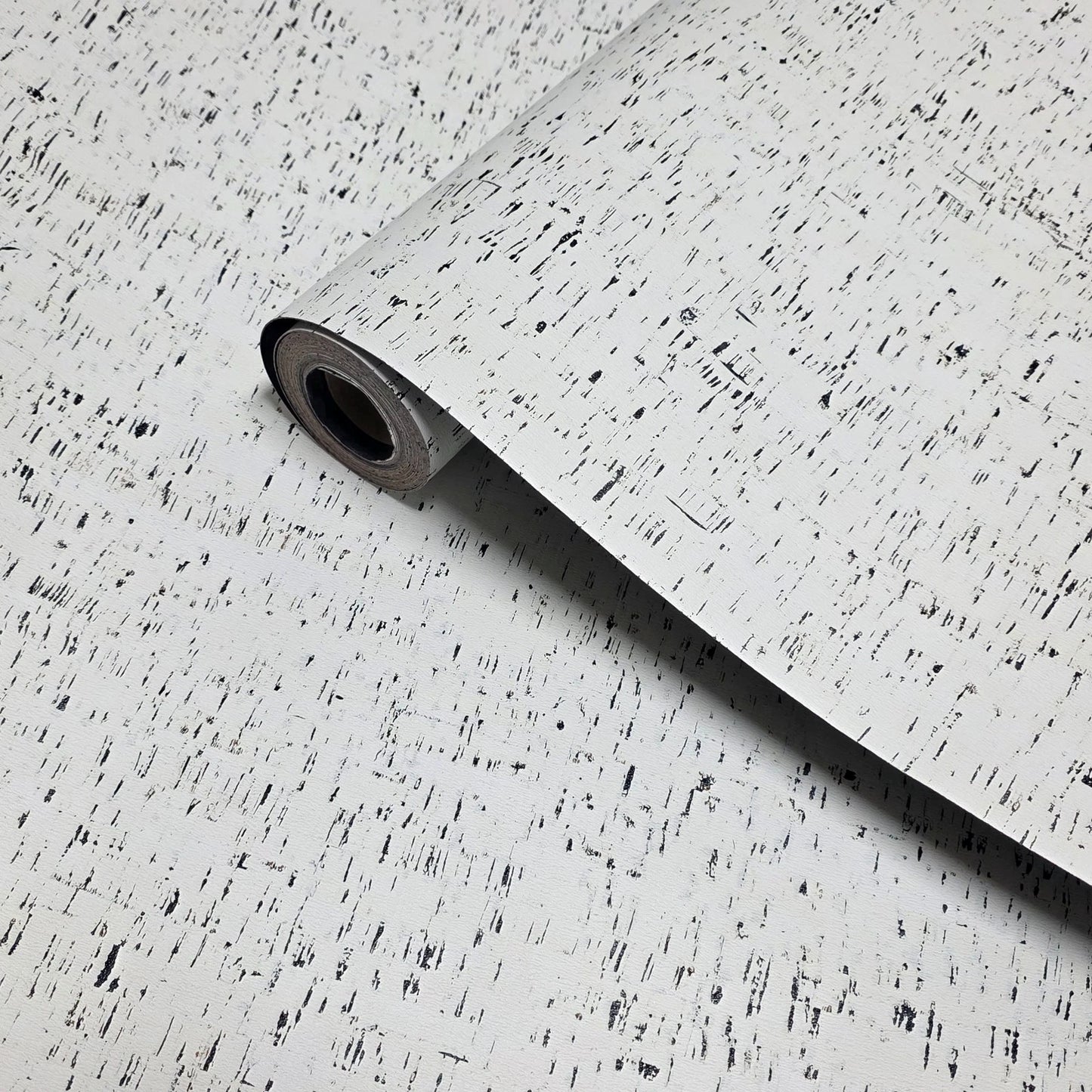 WM100100SMC Enchanced natural cork matte off white black birch textured eco modern Wallpaper