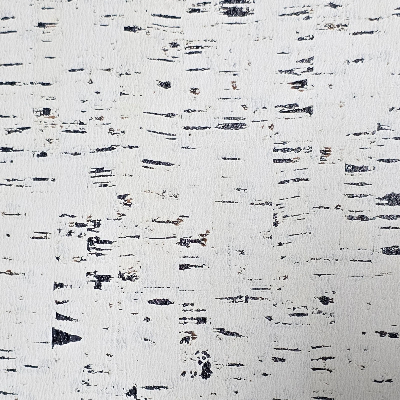 WM100100SMC Enchanced natural cork matte off white black birch textured eco modern Wallpaper
