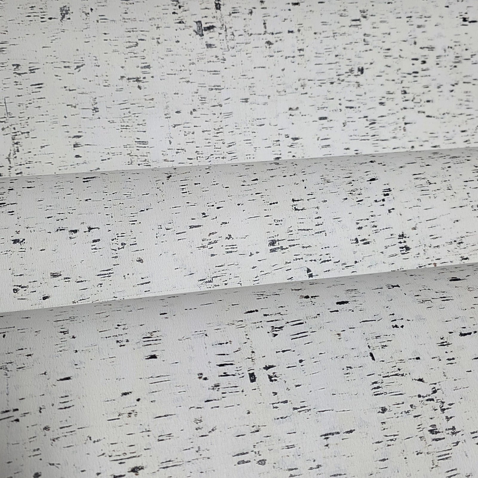 WM100100SMC Enchanced natural cork matte off white black birch textured eco modern Wallpaper