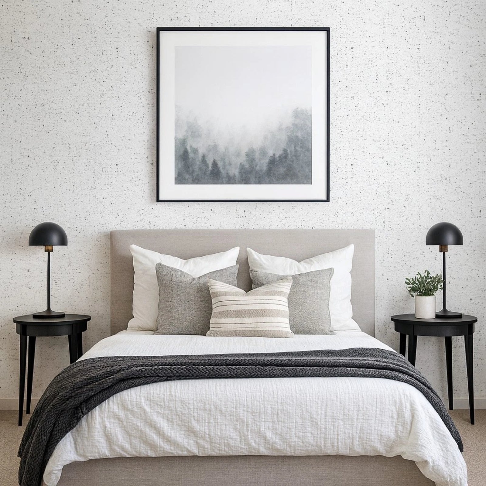 WM100100SMC Enchanced natural cork matte off white black birch textured eco modern Wallpaper