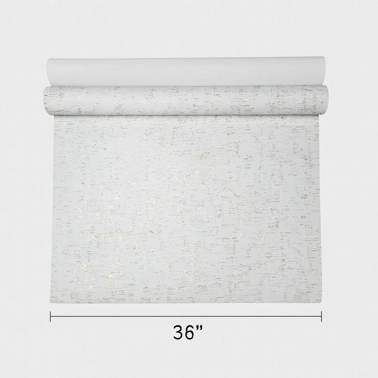 WM100101SMC Enchanced natural cork matte white gold metallic foil birch textured Wallpaper