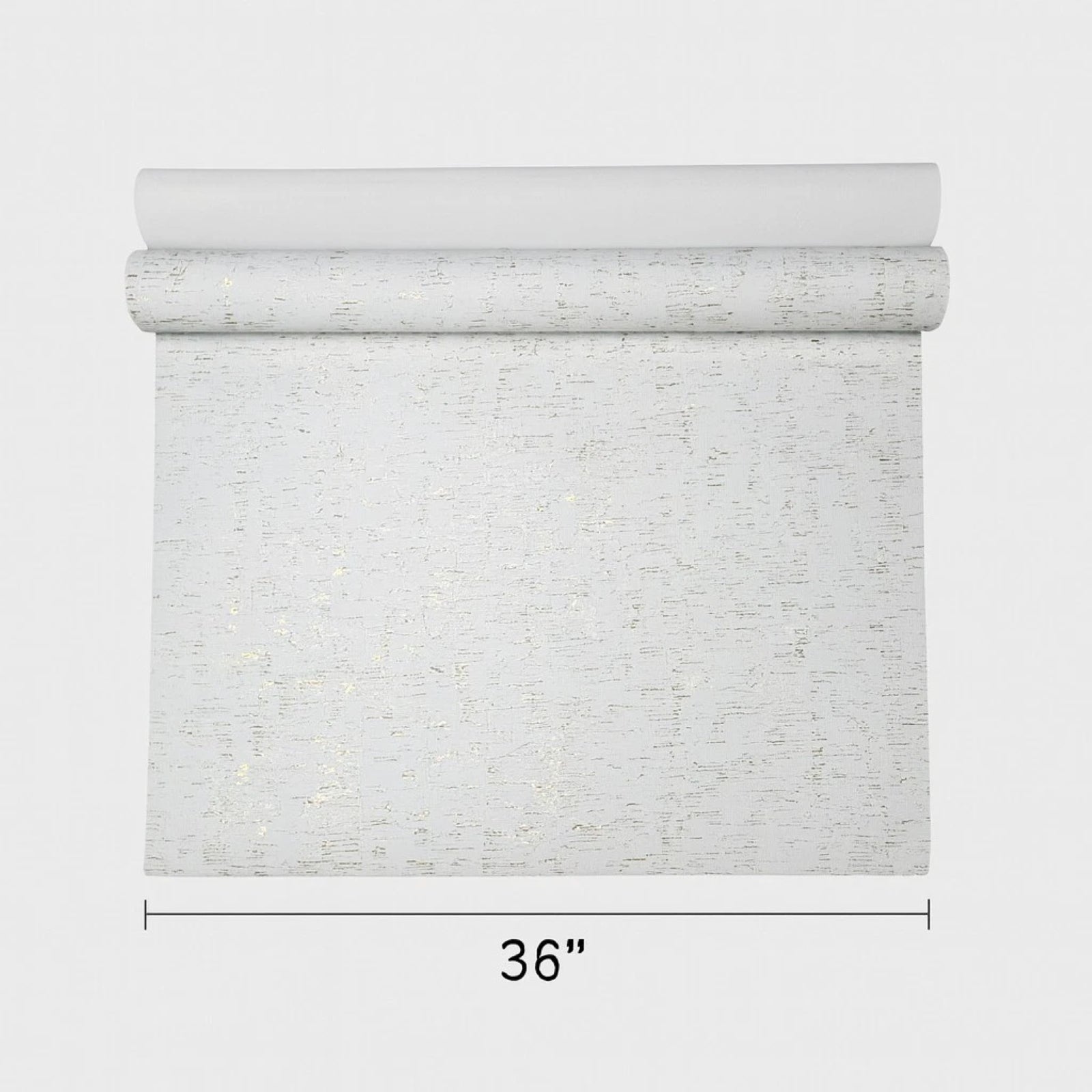 WM100101SMC Enchanced natural cork matte white gold metallic foil birch textured Wallpaper