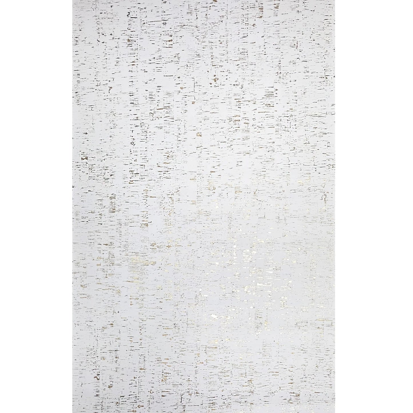 WM100101SMC Enchanced natural cork matte white gold metallic foil birch textured Wallpaper