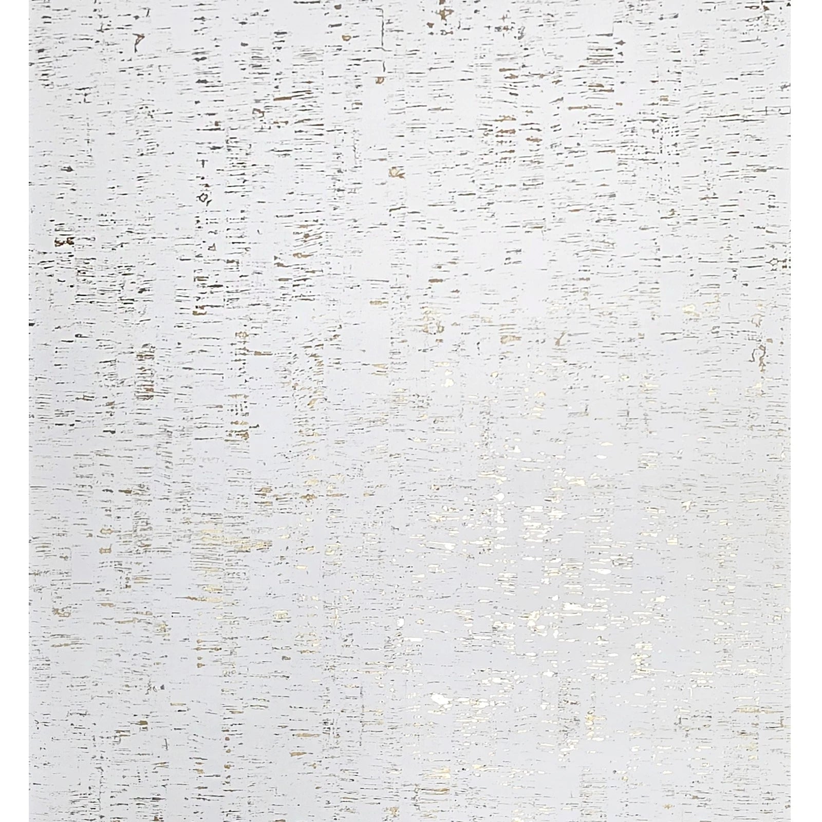 WM100101SMC Enchanced natural cork matte white gold metallic foil birch textured Wallpaper