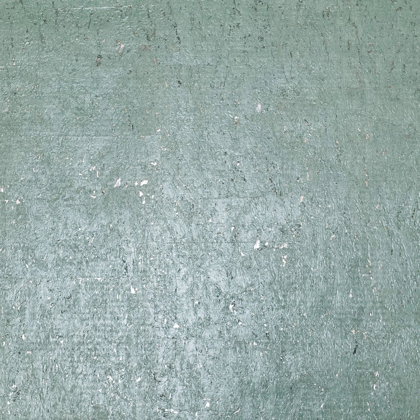 WM100601 Real natural cork Wallpaper mint green silver metallic textured eco wallcovering