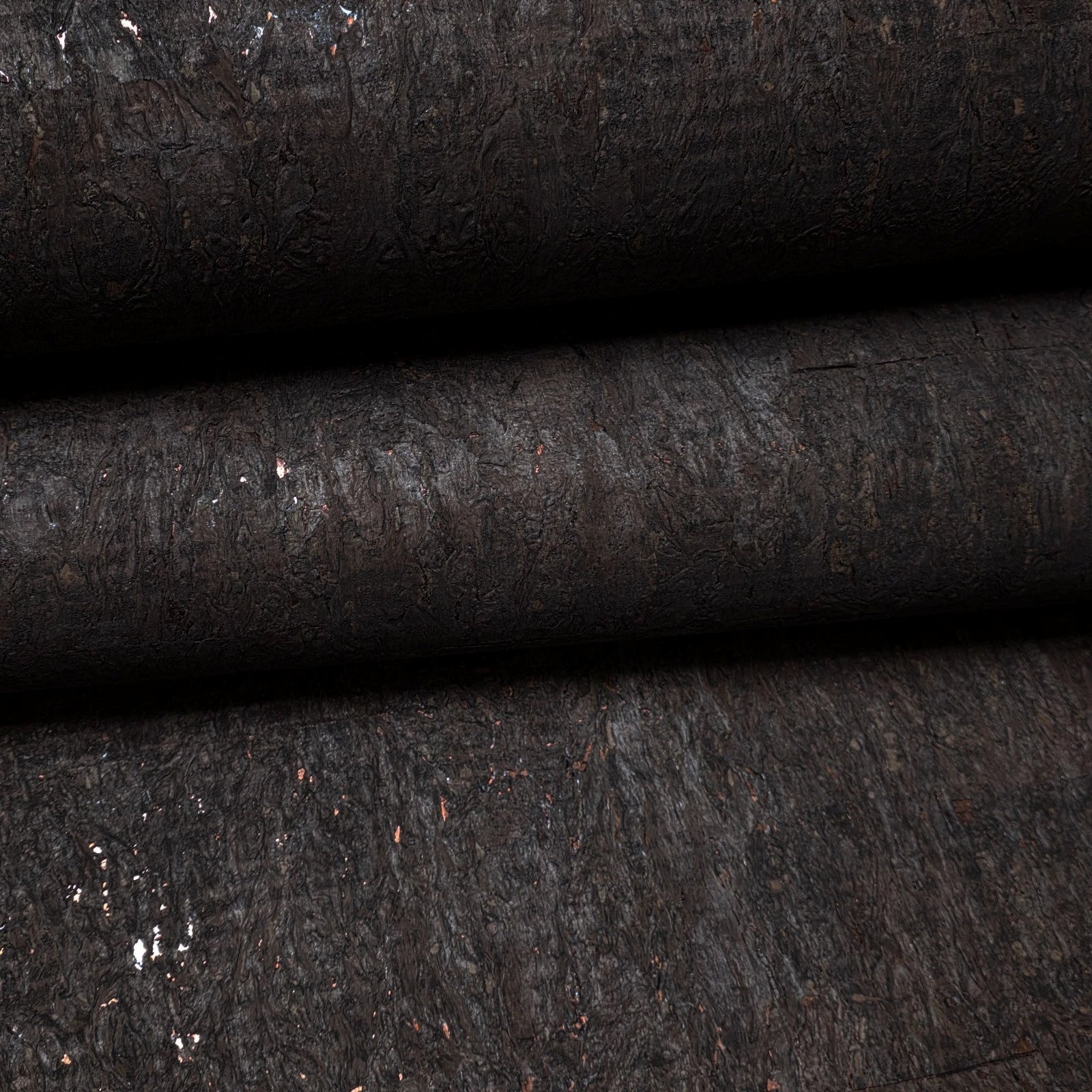 WM403KCC Real Natural cork organic dark brown copper metallic foil textured eco Wallpaper