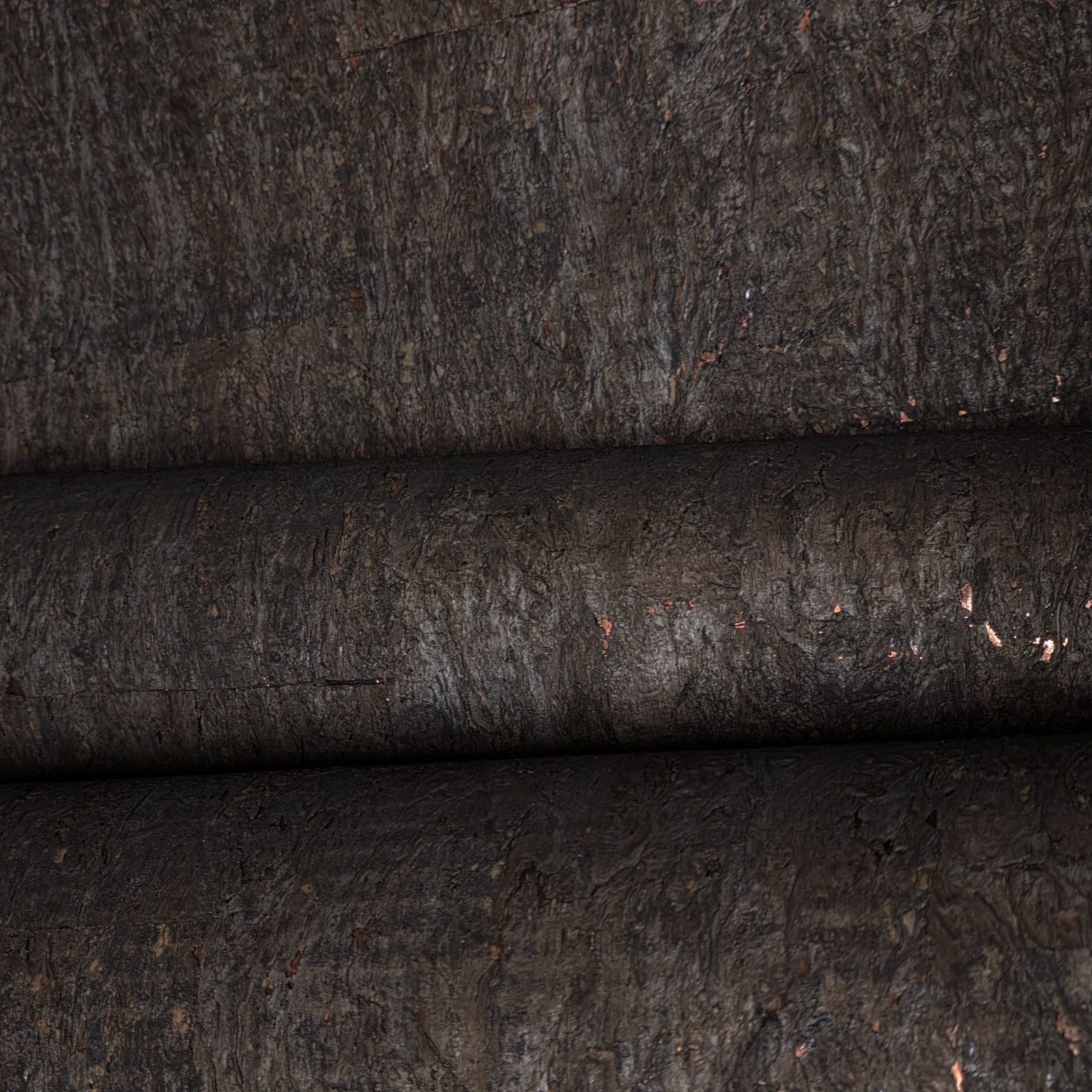 WM403KCC Real Natural cork organic dark brown copper metallic foil textured eco Wallpaper
