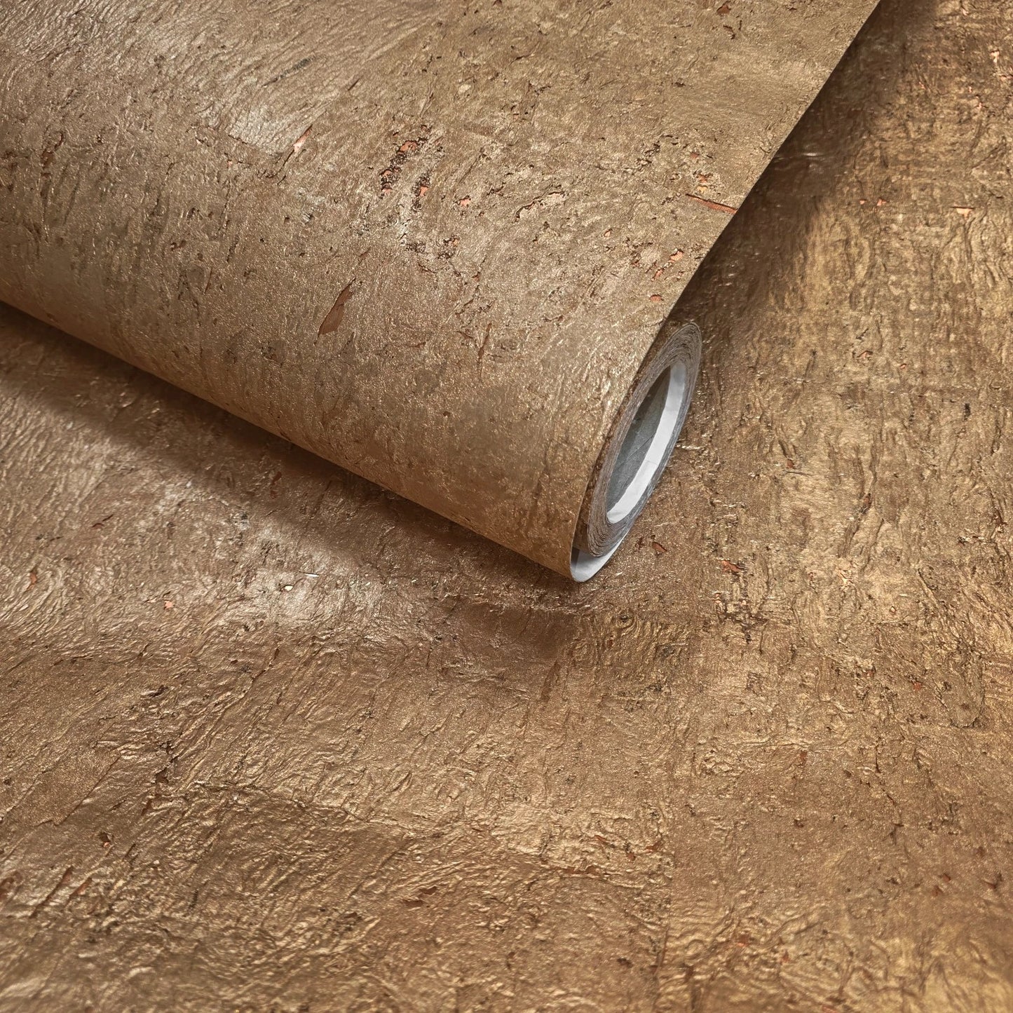 WM501KCC Real Natural cork warm rose gold copper metallic textured modern eco Wallpaper