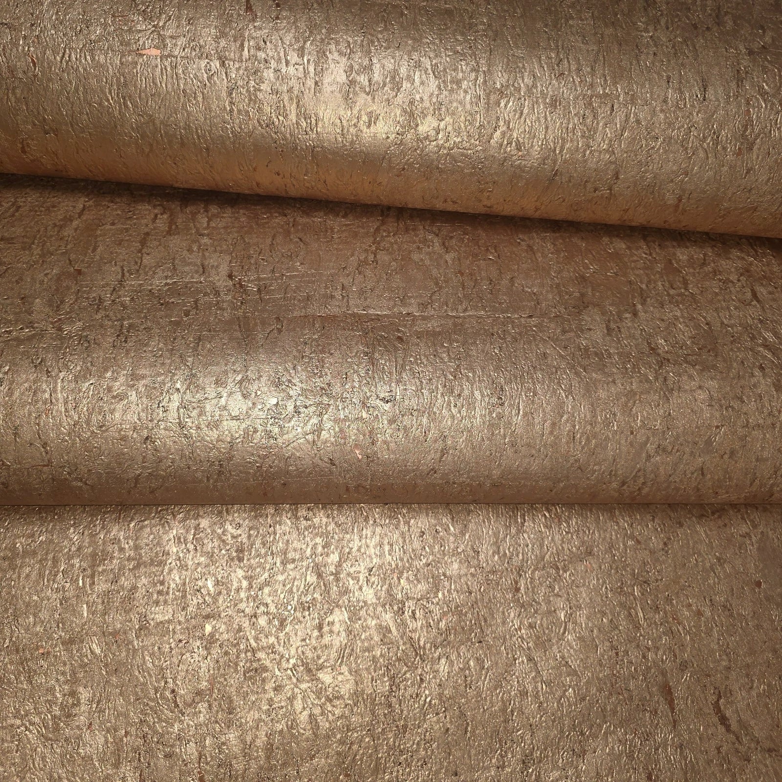 WM501KCC Real Natural cork warm rose gold copper metallic textured modern eco Wallpaper
