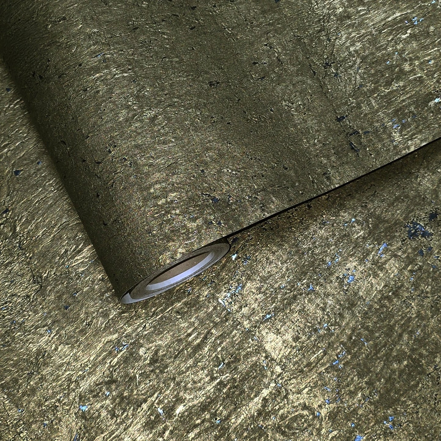 WM811KCS Real Natural cork organic dark Brass metallic black textured eco Wallpaper rolls