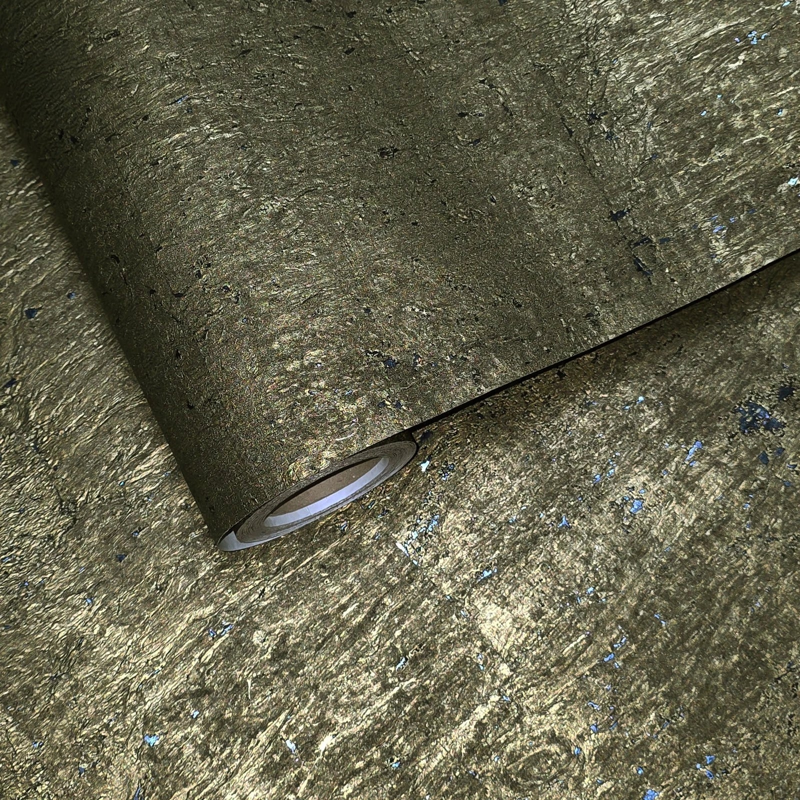 WM811KCS Real Natural cork organic dark Brass metallic black textured eco Wallpaper rolls
