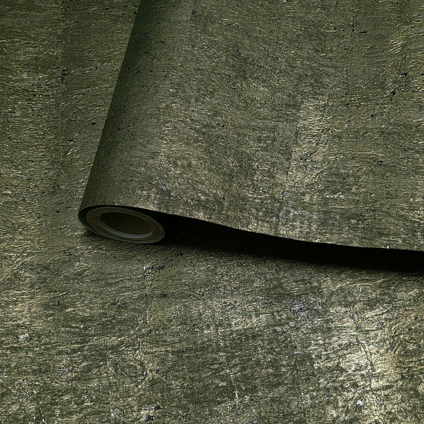 WM811KCS Real Natural cork organic dark Brass metallic black textured eco Wallpaper rolls