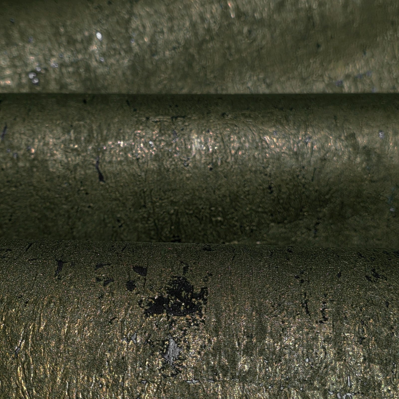 WM811KCS Real Natural cork organic dark Brass metallic black textured eco Wallpaper rolls