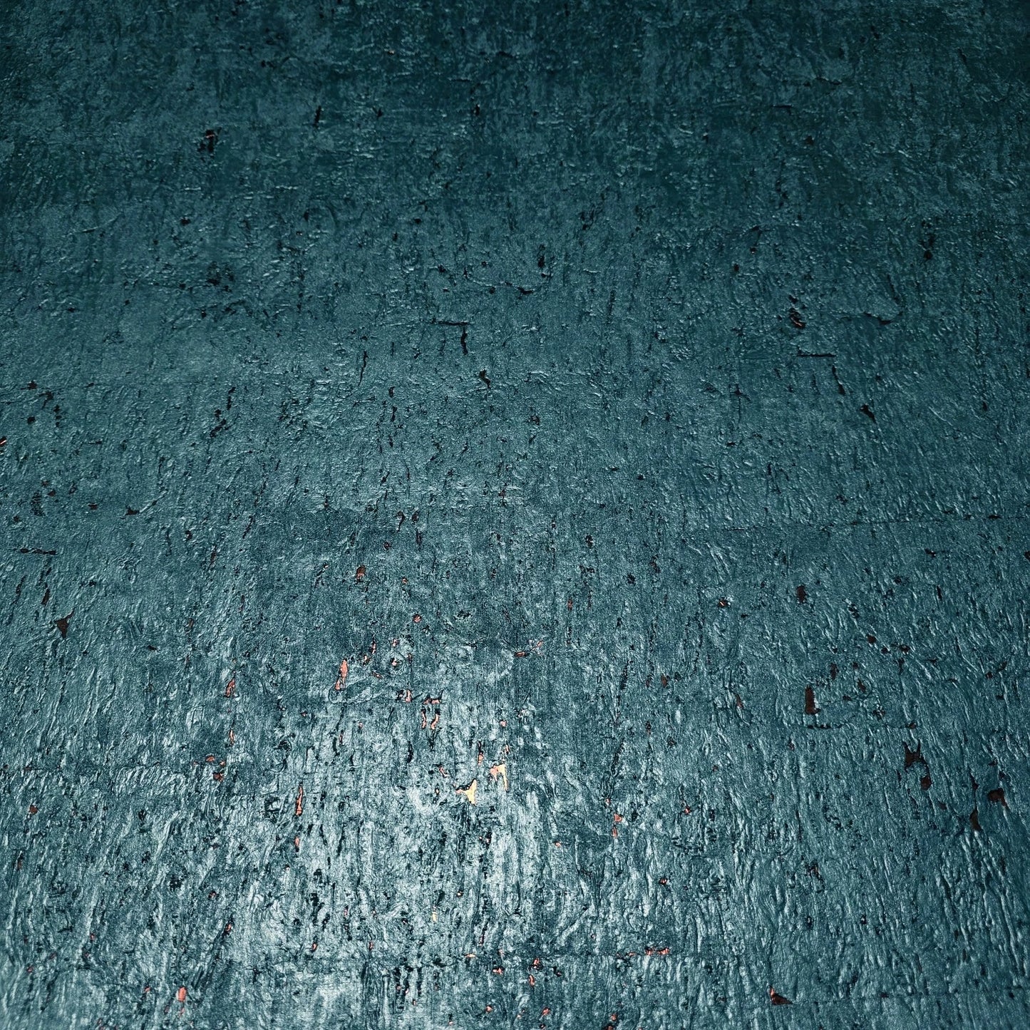 WM822KCC Real Natural cork dark green emerald blue copper metallic foil texture Wallpaper
