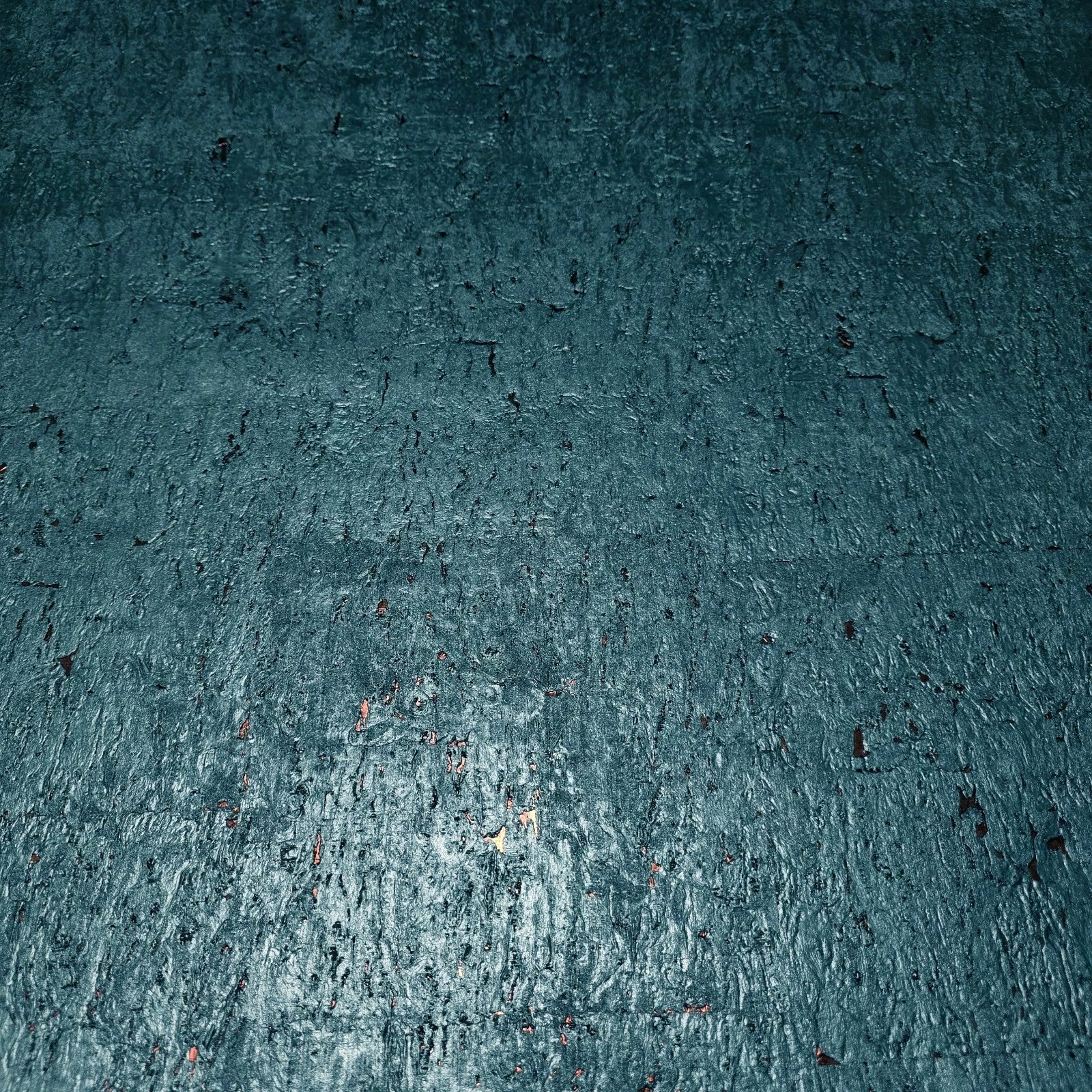 WM822KCC Real Natural cork dark green emerald blue copper metallic foil texture Wallpaper