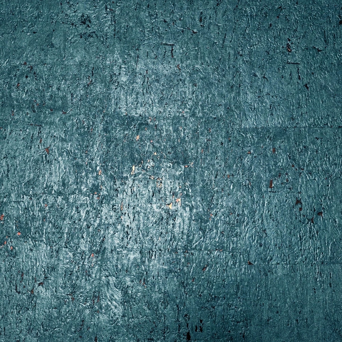 WM822KCC Real Natural cork dark green emerald blue copper metallic foil texture Wallpaper
