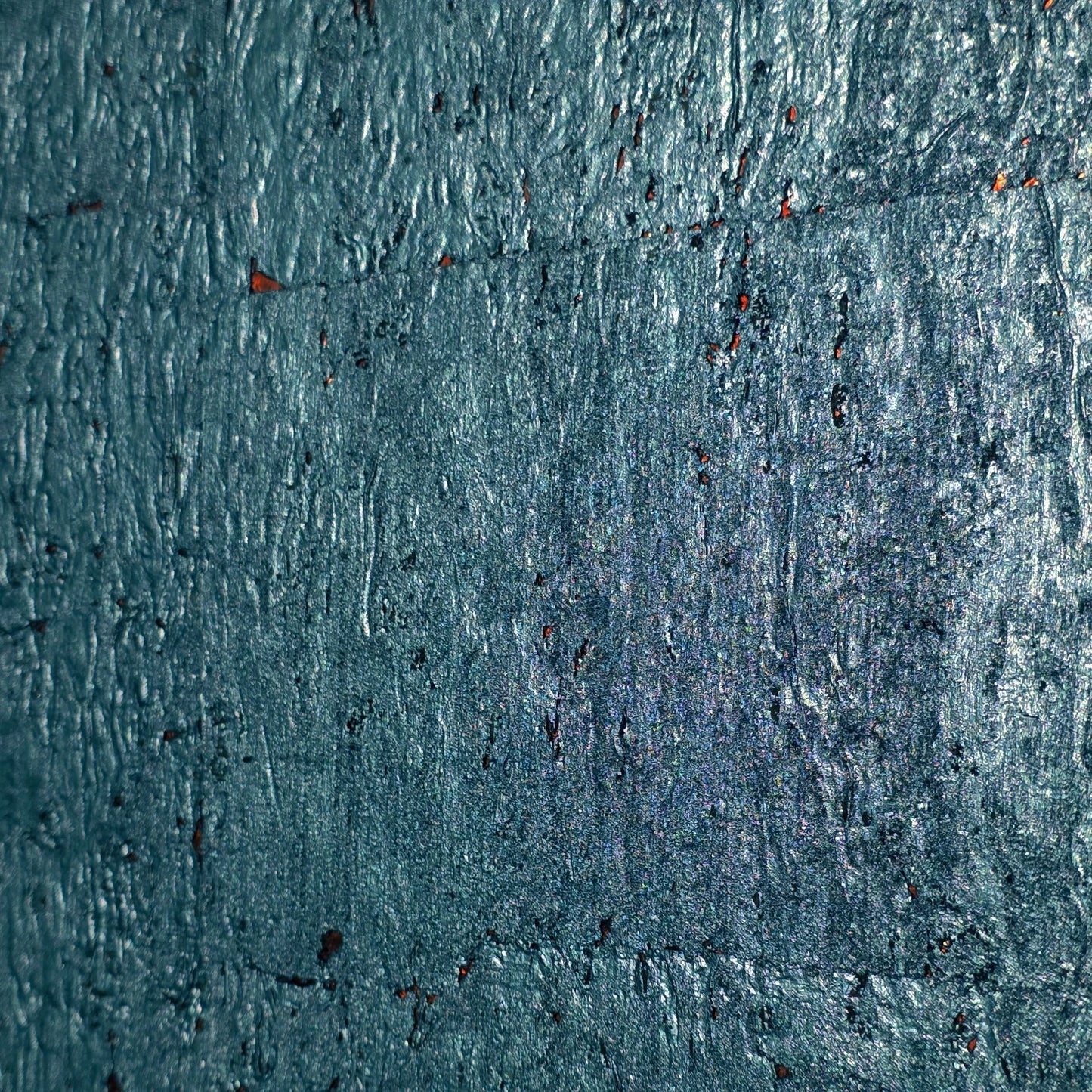 WM822KCC Real Natural cork dark green emerald blue copper metallic foil texture Wallpaper
