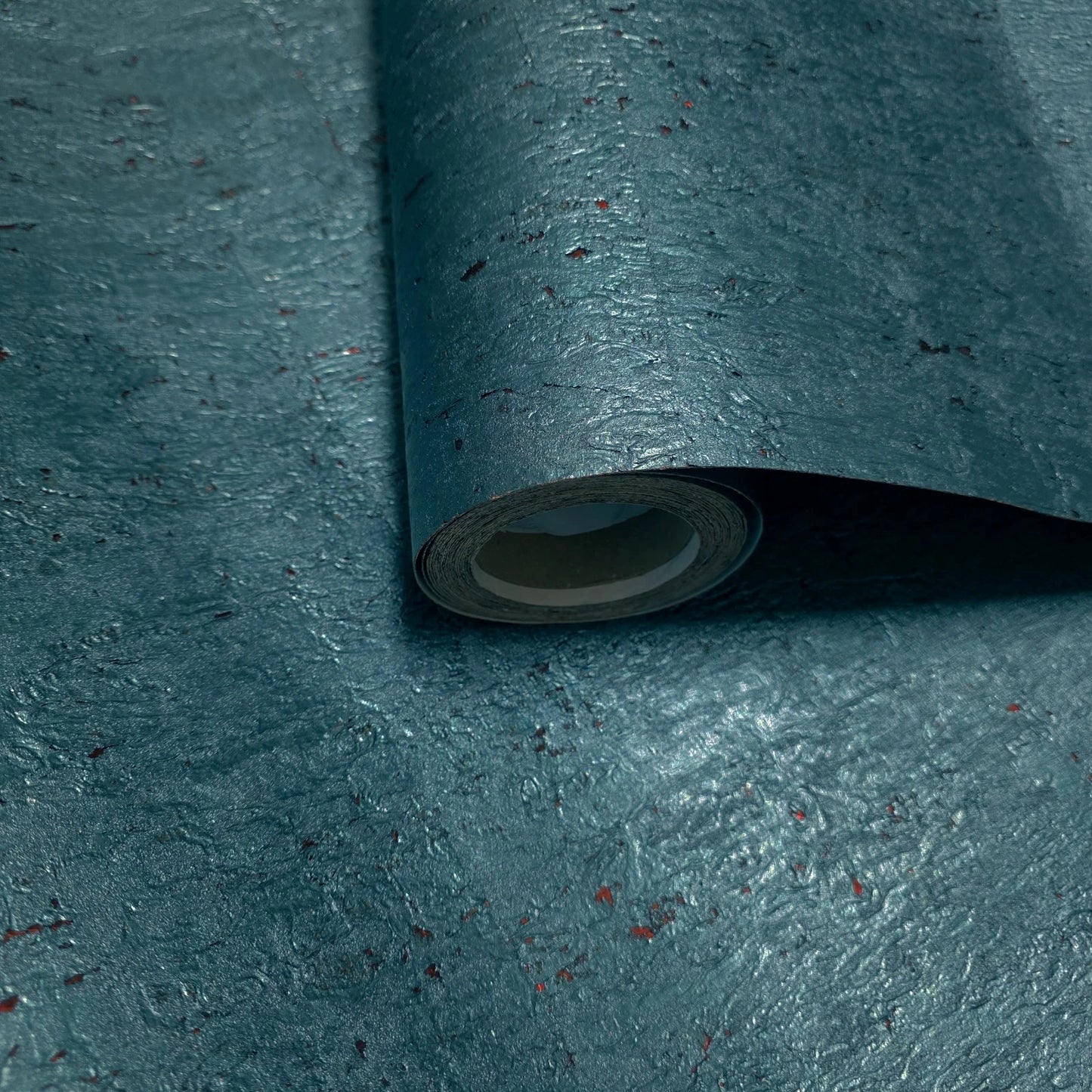 WM822KCC Real Natural cork dark green emerald blue copper metallic foil texture Wallpaper