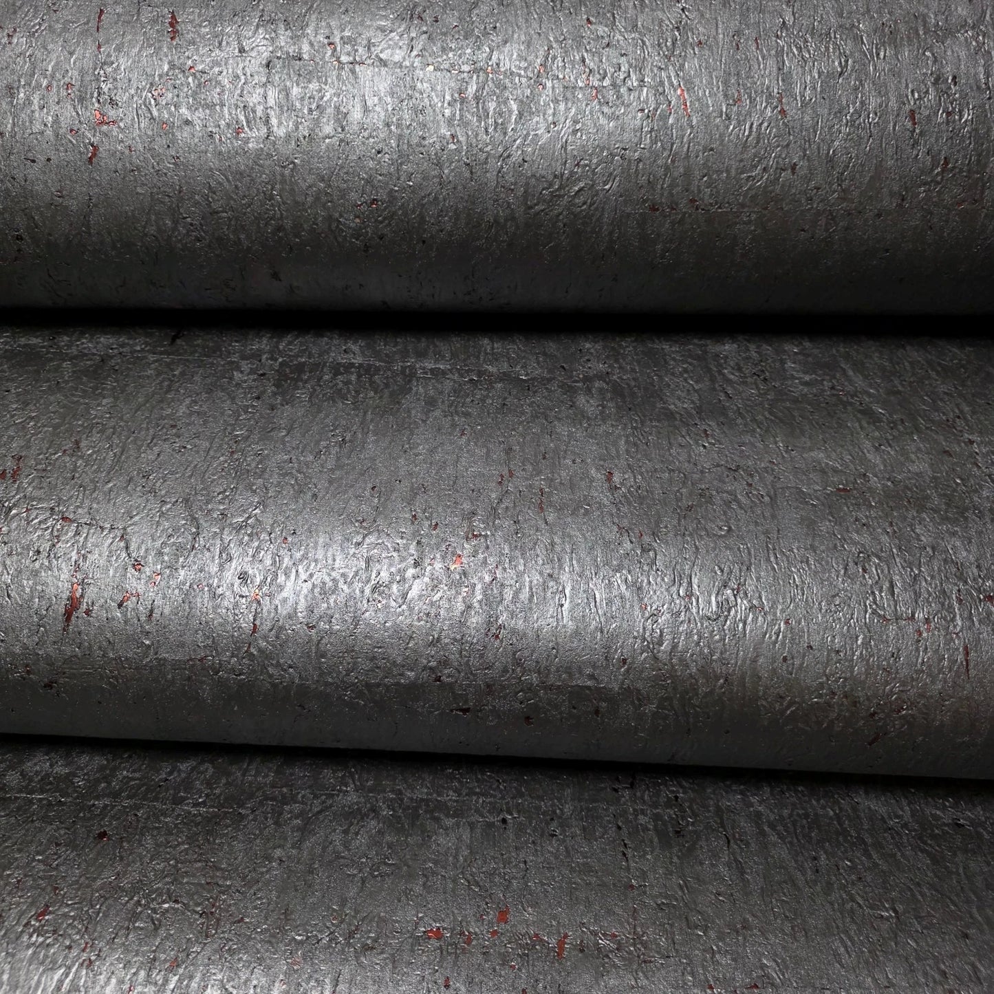 WM831KCC Real Natural cork Gray charcoal platinum copper metallic foil textured Wallpaper