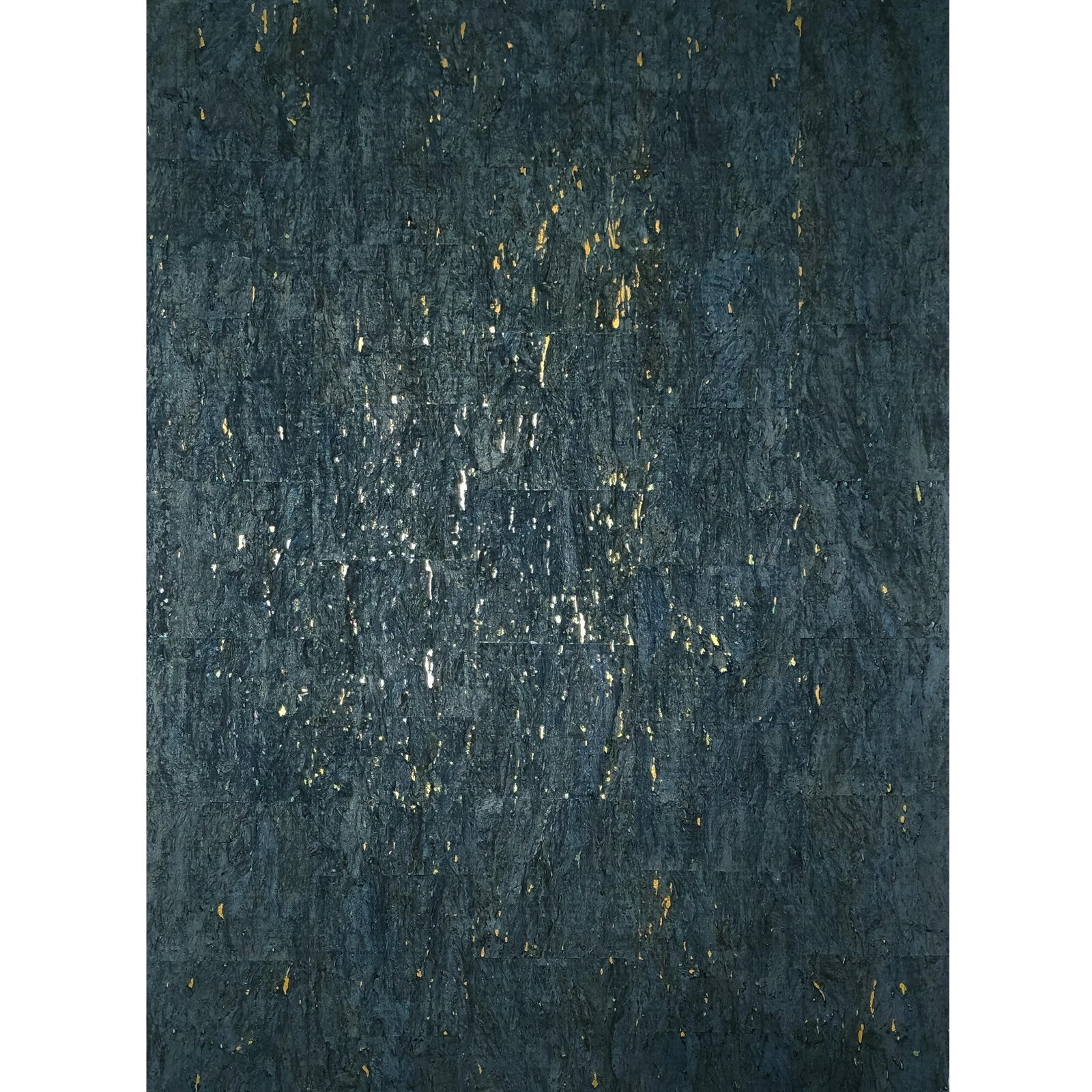 WM843801 Real natural cork Wallpaper textured dark navy blue gold metallic wallcoverings