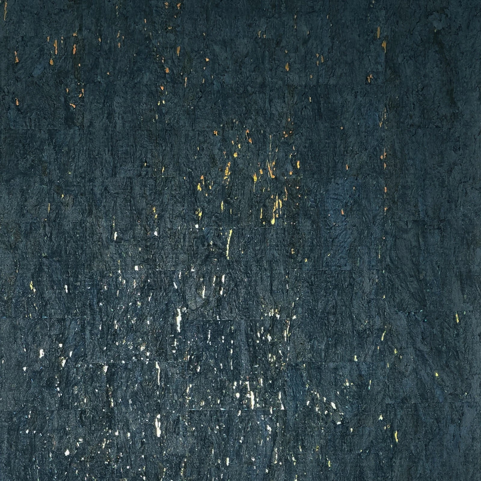 WM843801 Real natural cork Wallpaper textured dark navy blue gold metallic wallcoverings