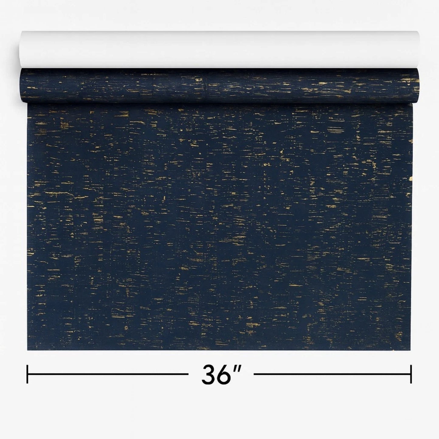 WM865301 Enhanced natural cork deep navy gold metallic foil striped textured Wallpaper