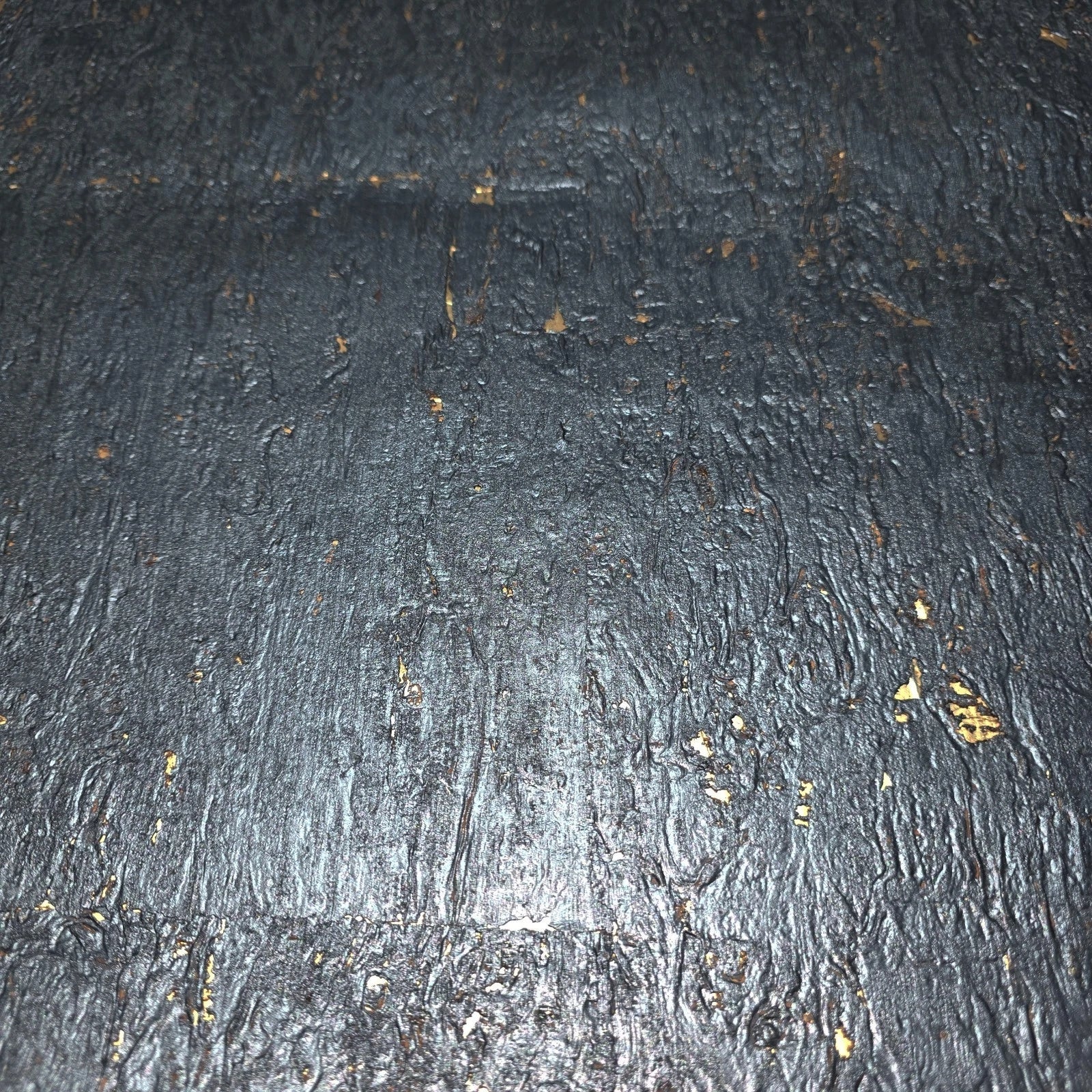 WM868KCG Real Natural cork Gray charcoal platinum gold metallic foil textured Wallpaper