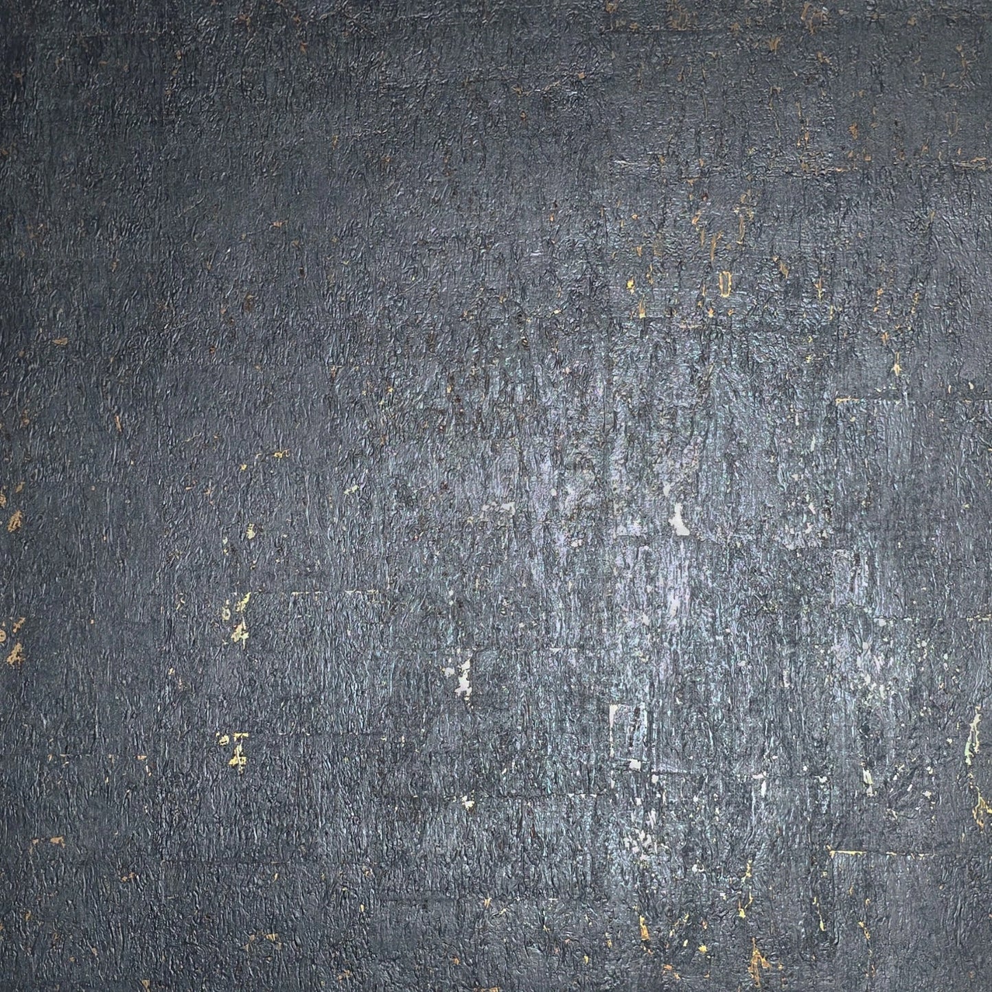 WM868KCG Real Natural cork Gray charcoal platinum gold metallic foil textured Wallpaper