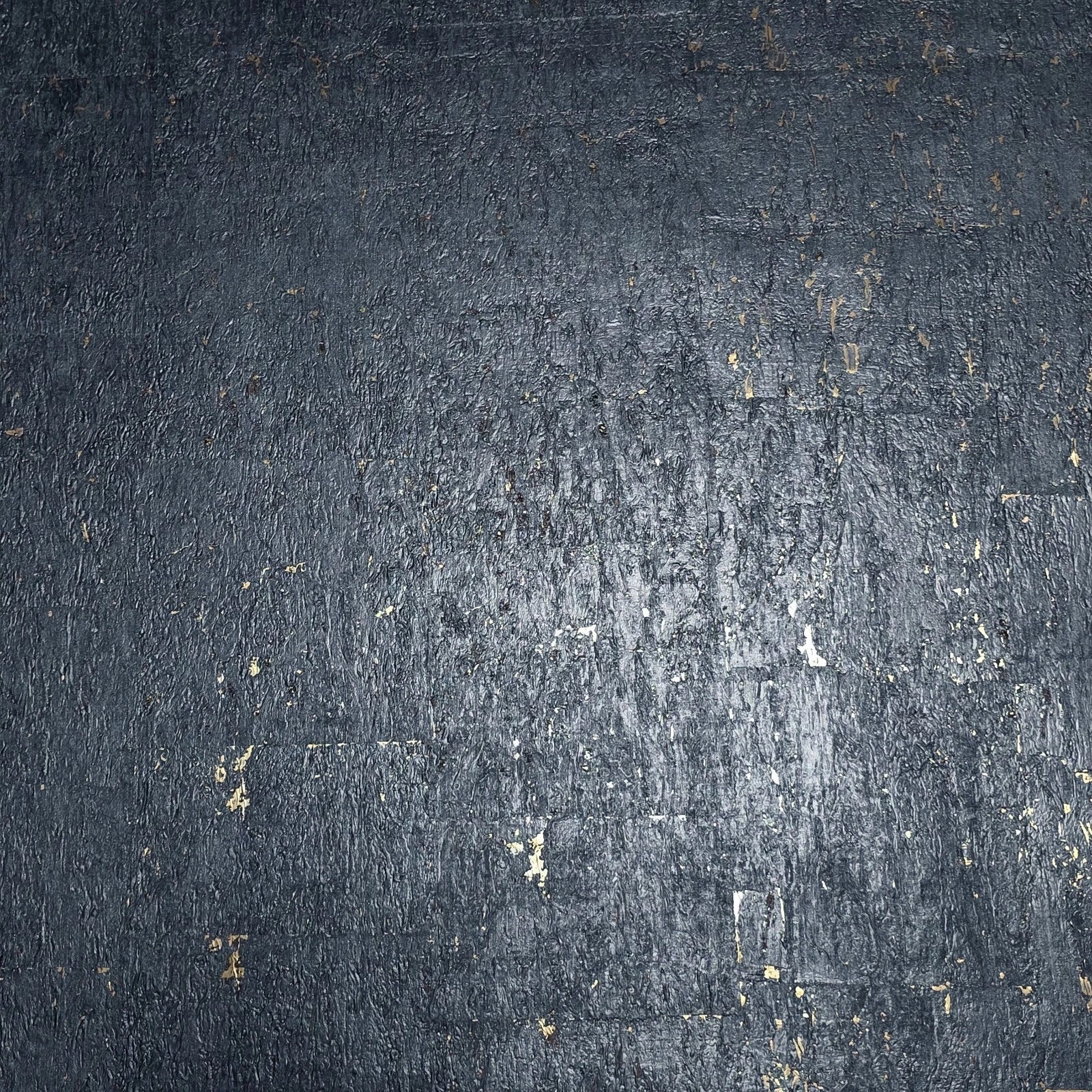 WM868KCG Real Natural cork Gray charcoal platinum gold metallic foil textured Wallpaper