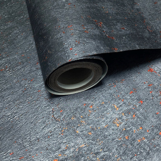 WM869KCC Real Natural cork Dark Gray platinum copper metallic foil textured eco Wallpaper