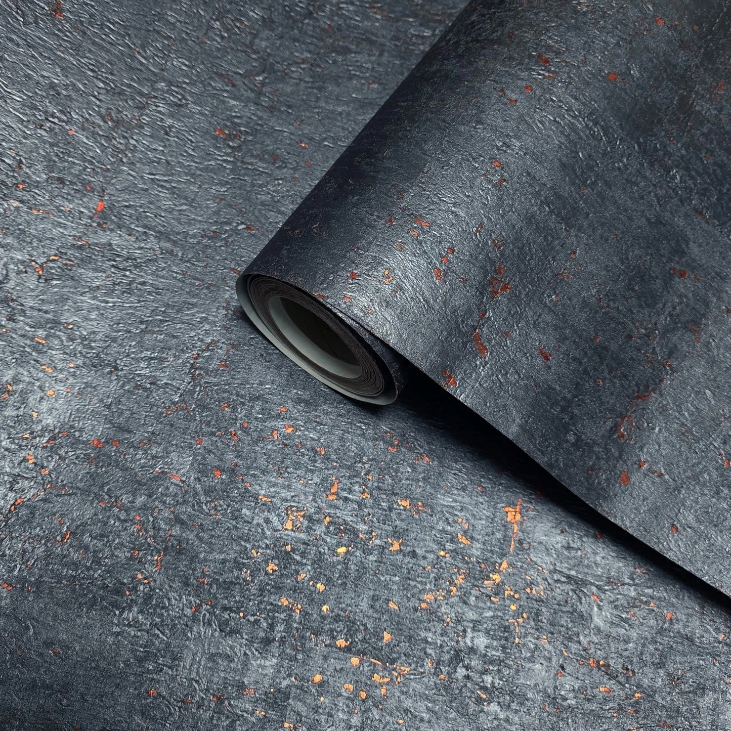 WM869KCC Real Natural cork Dark Gray platinum copper metallic foil textured eco Wallpaper