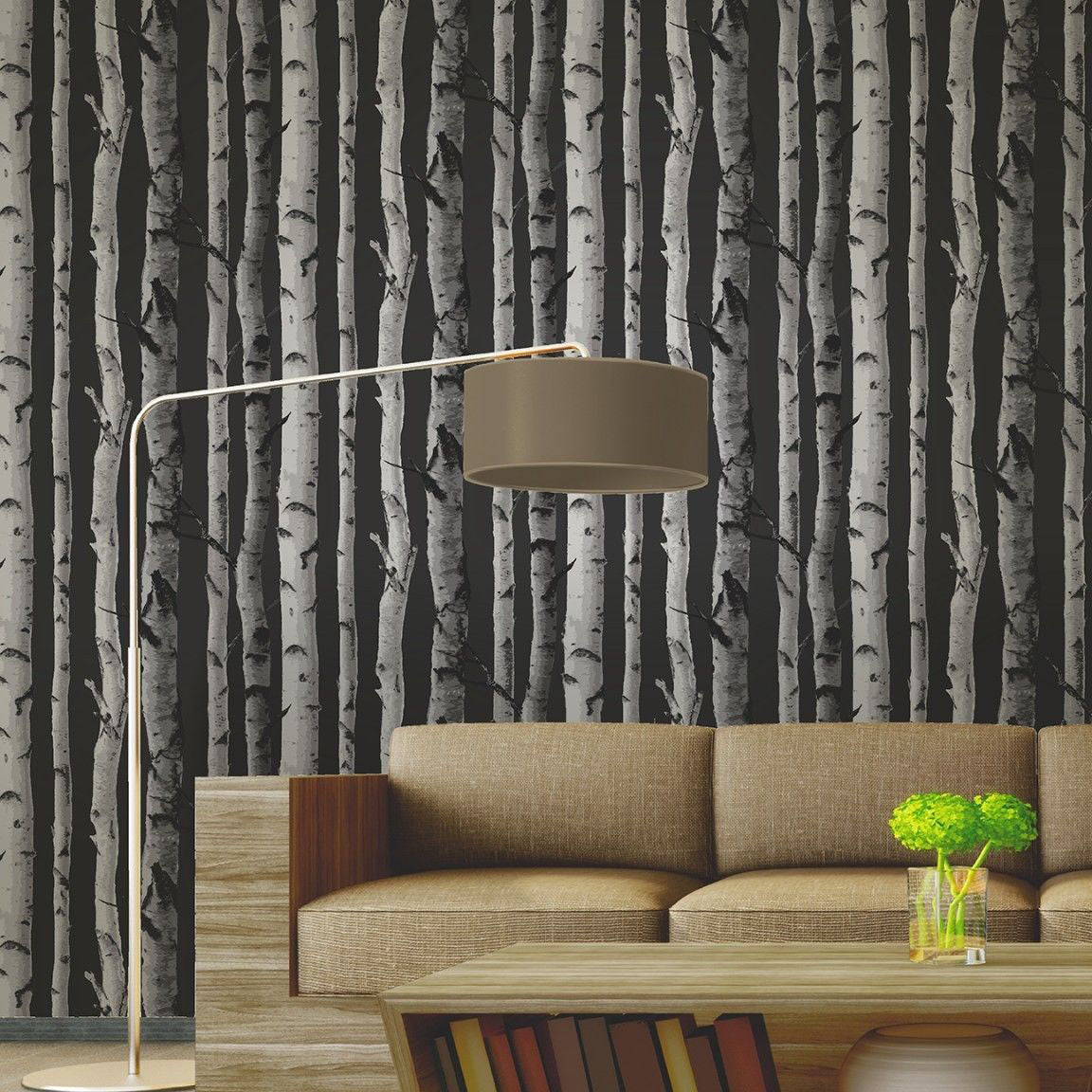 2900-31052 Brewster Distinctive Black Birch Tree Wallpaper