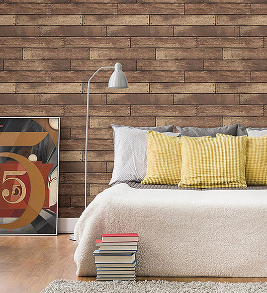 WEATHERED BROWN NAILHEAD PLANK FD23277 Wallpaper